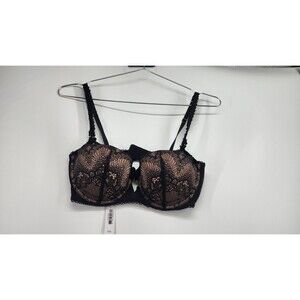 Adore Me 36B Black Kimmy Push Up Balconette Bra NWT